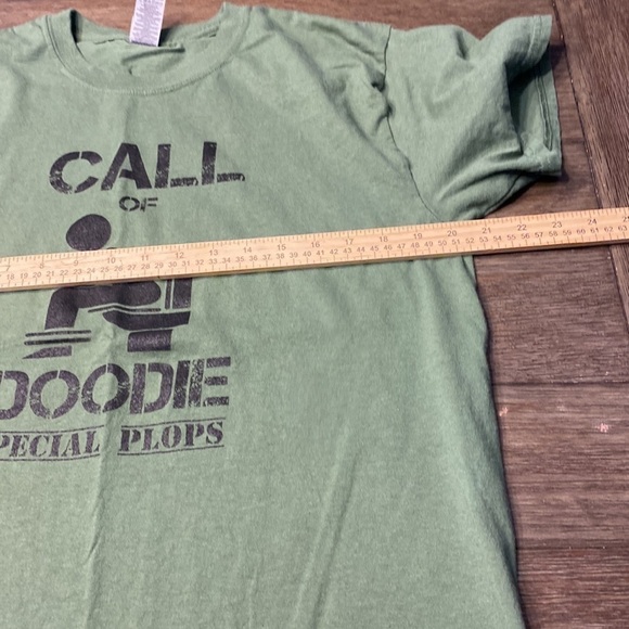 Gildan Call Of Doodie Special Plops Delta Pro Weight Men’s Large Green T-Shirt - Picture 6 of 7